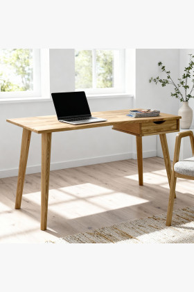 Masszív tölgy íróasztal Juraj modell, natúr tölgy, olajozott felület